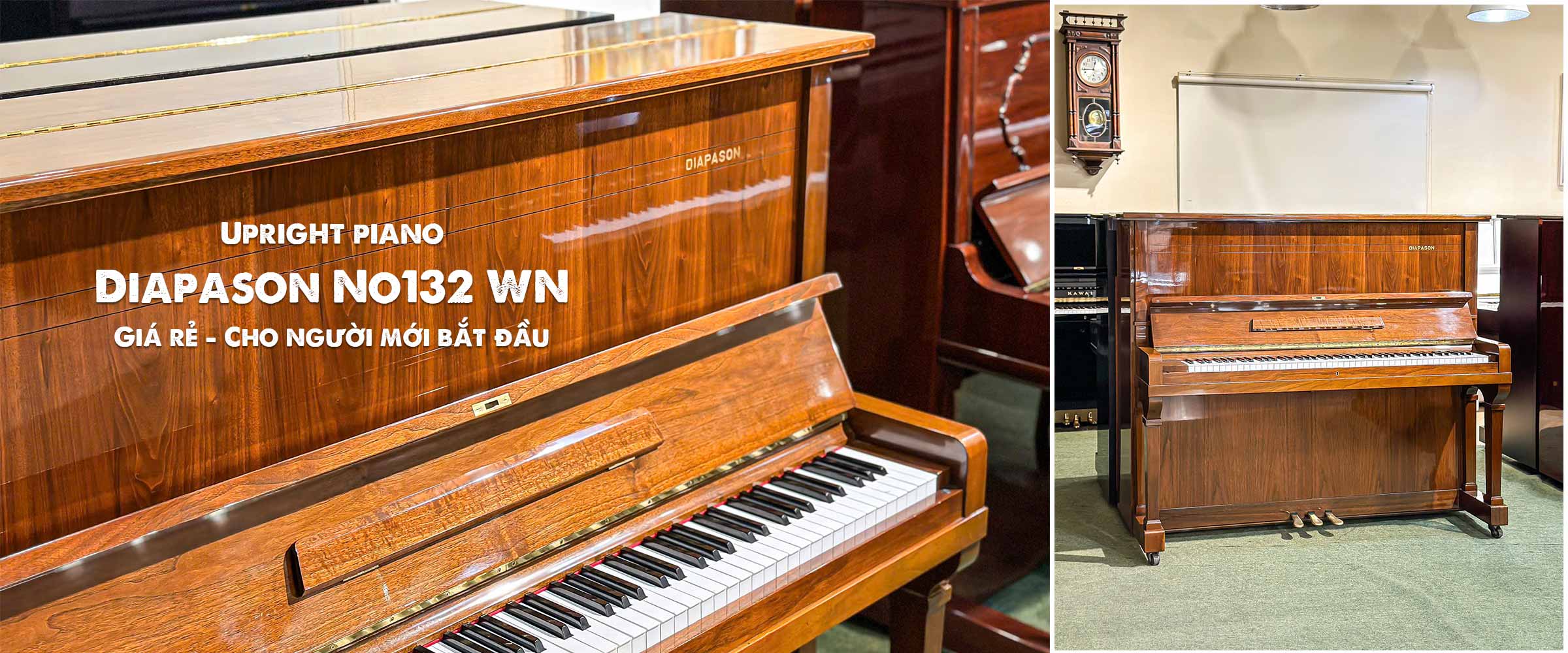 Đàn Piano Diapason No132 WN Giá rẻ cho người mới học piano