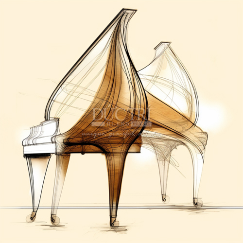 sketch đàn piano steinway and sons louis xv