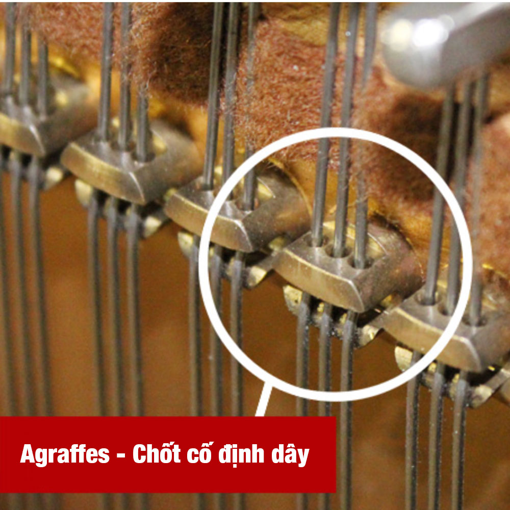 Agraffes trên đàn piano Yamaha U7C