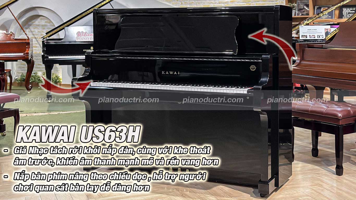 Piano Upright Kawai US63H Cao Cấp Tại Đức Trí Music