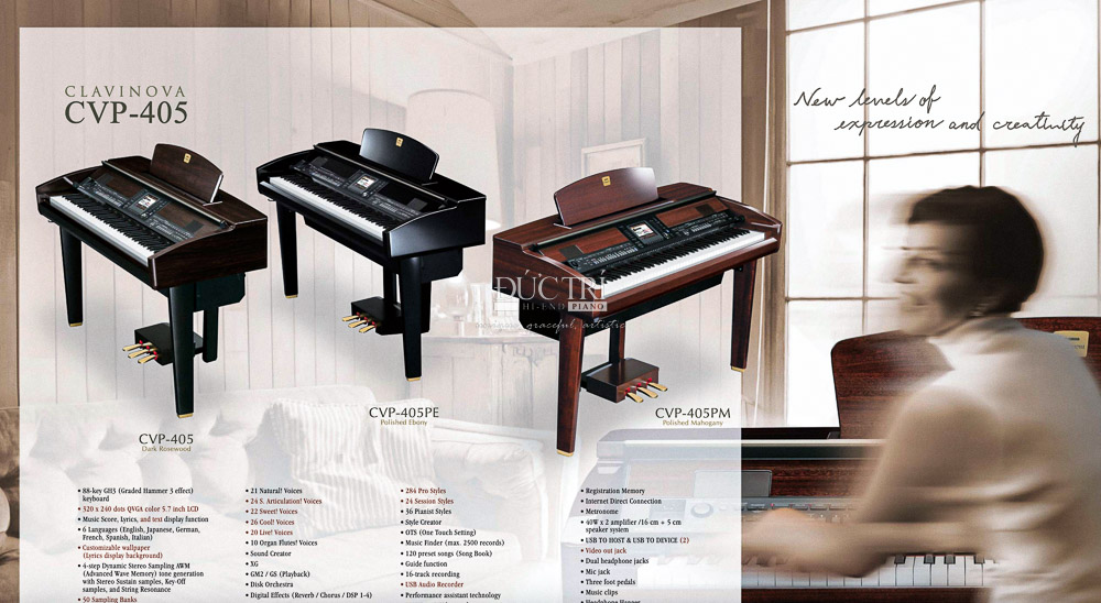 Đàn Piano Yamaha CVP405 cao cấp tại Đức Trí